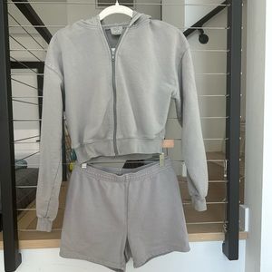 SKIMS sweater and shorts set